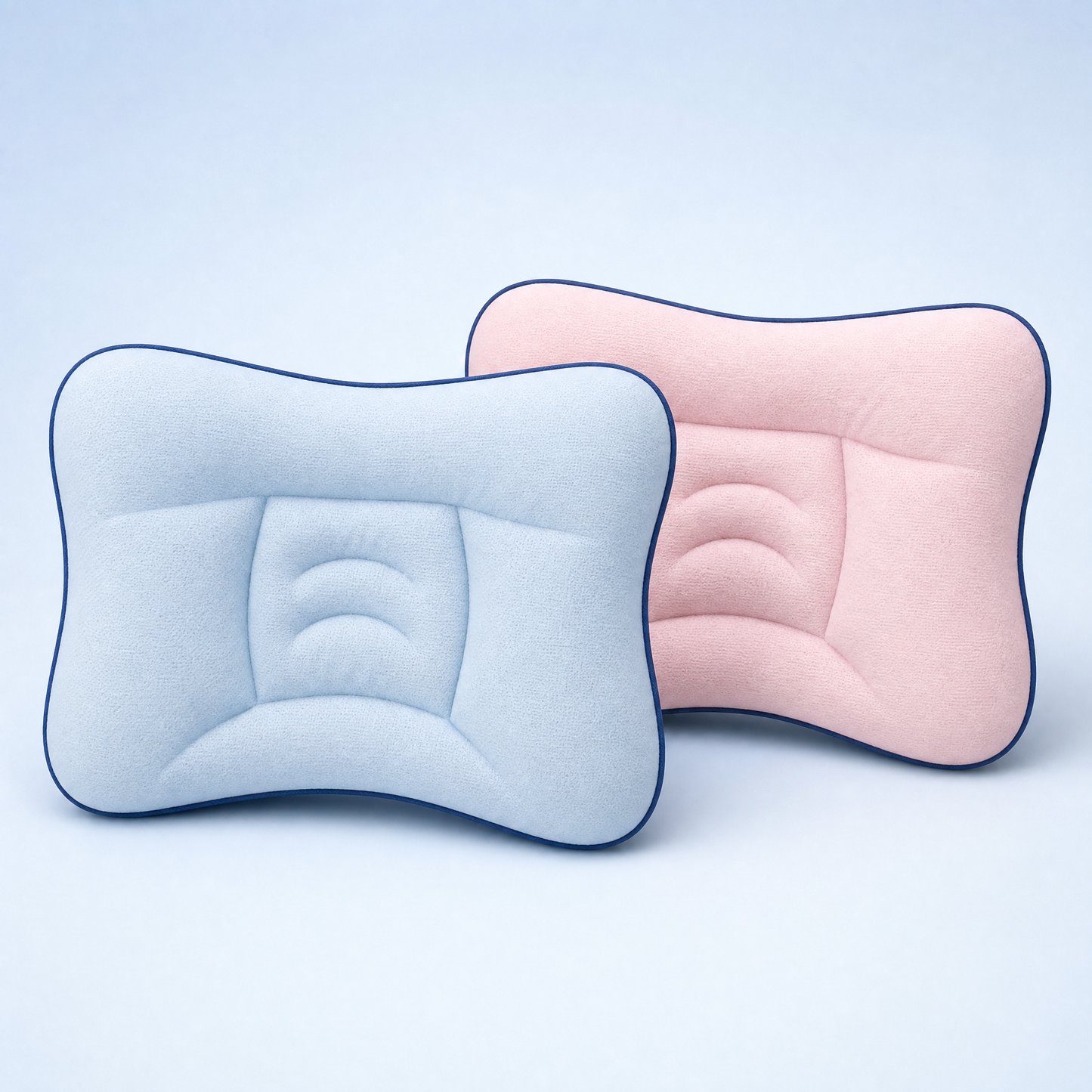 Funda protectora Nidito en azul y rosa para almohada infantil